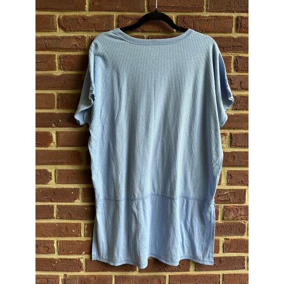 American Eagle Blue Oversized‎ Ribbed Hi-Low Tunic Tee Size Medium - Picture 6 of 11